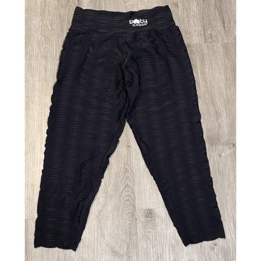 Booty By Brabants Black Capri Length Croco Textured‎ Activewear Leggings One Sz